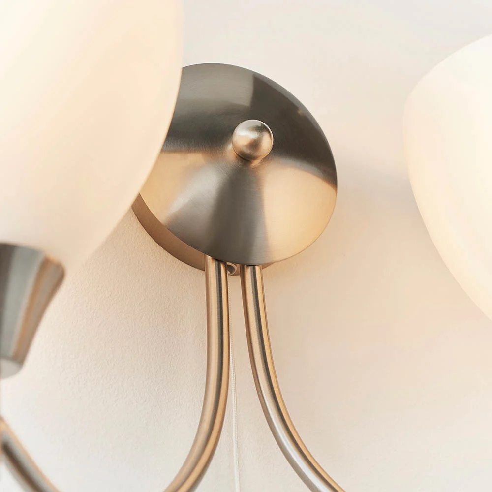 Alton 2 Light Satin Chrome Wall Light - Image 6