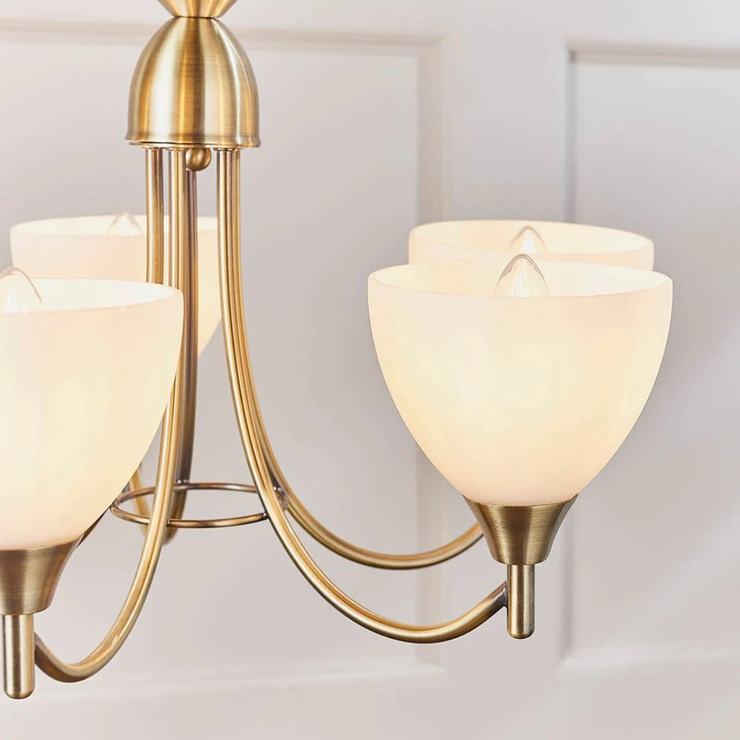 Alton 5 Light Antique Brass Pendant Ceiling Light - Image 3