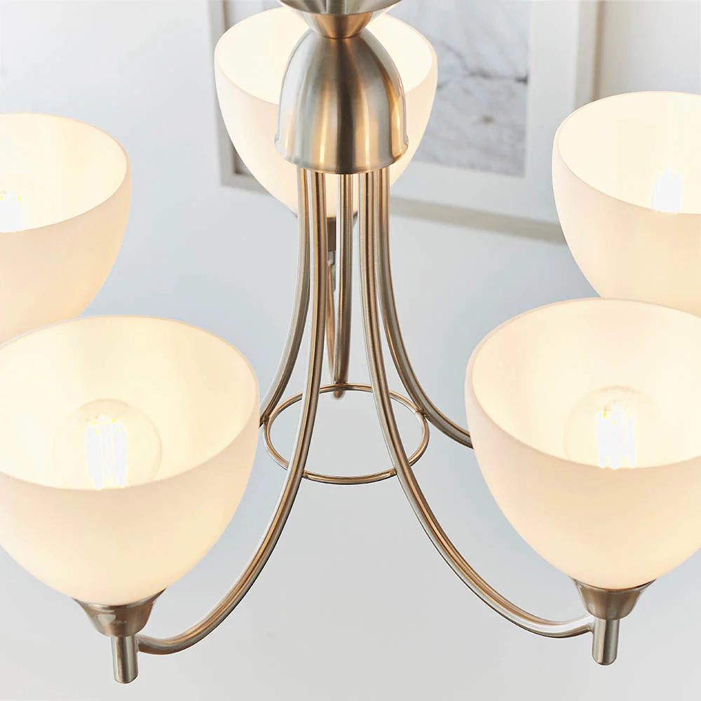 Alton 5 Light Pendant Ceiling Light Satin Chrome - Image 4