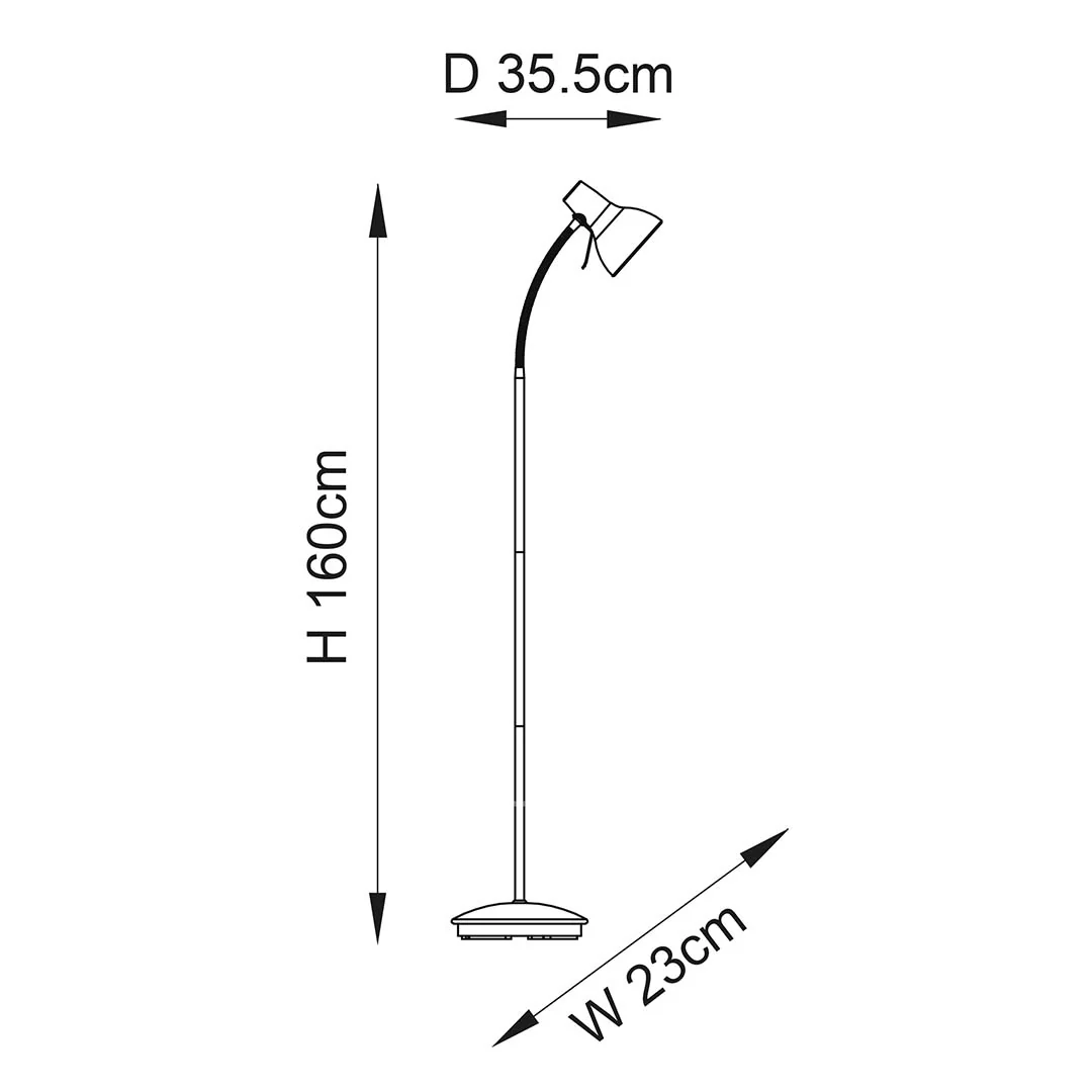 Amalfi Matt Black Task Floor Lamp - Image 11