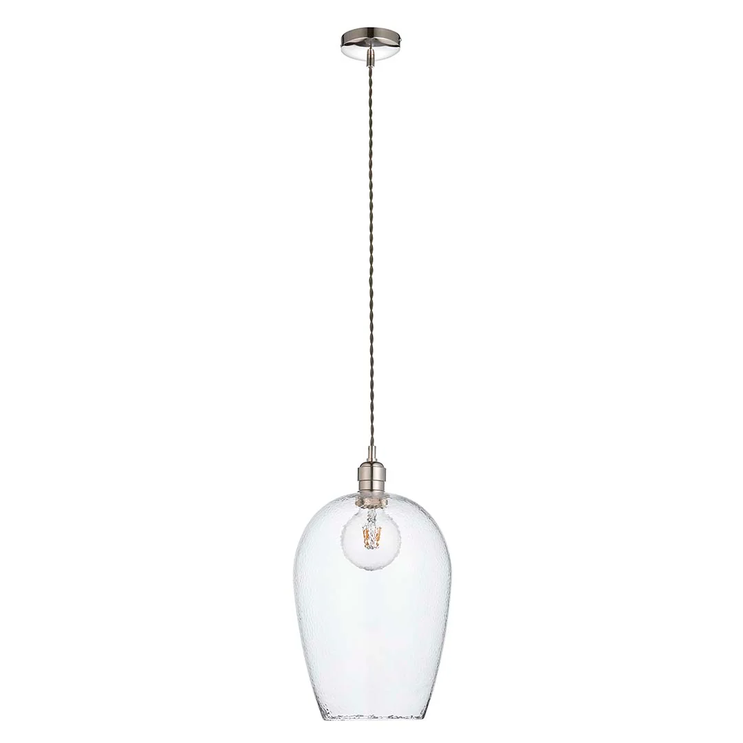 Bindki Hammered Polished Nickel Large Pendant Ceiling Light - Image 12