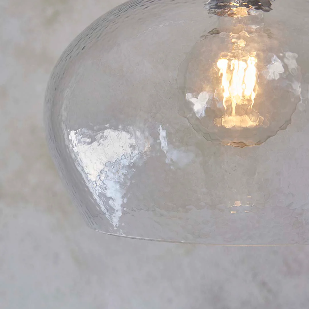 Bindki Hammered Polished Nickel Medium Pendant Ceiling Light - Image 6