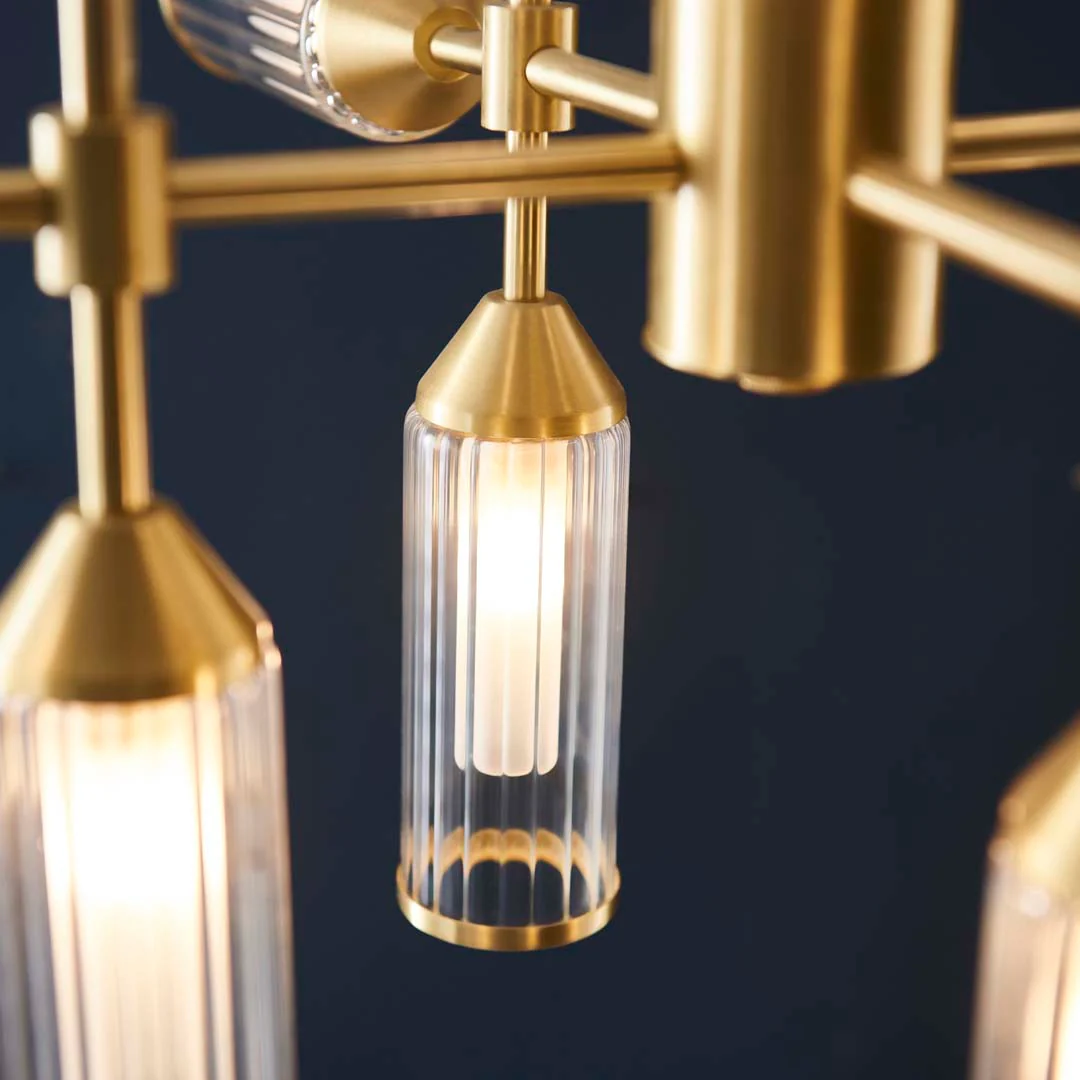 Botero 12 Light Satin Brass Ceiling Light - Image 6