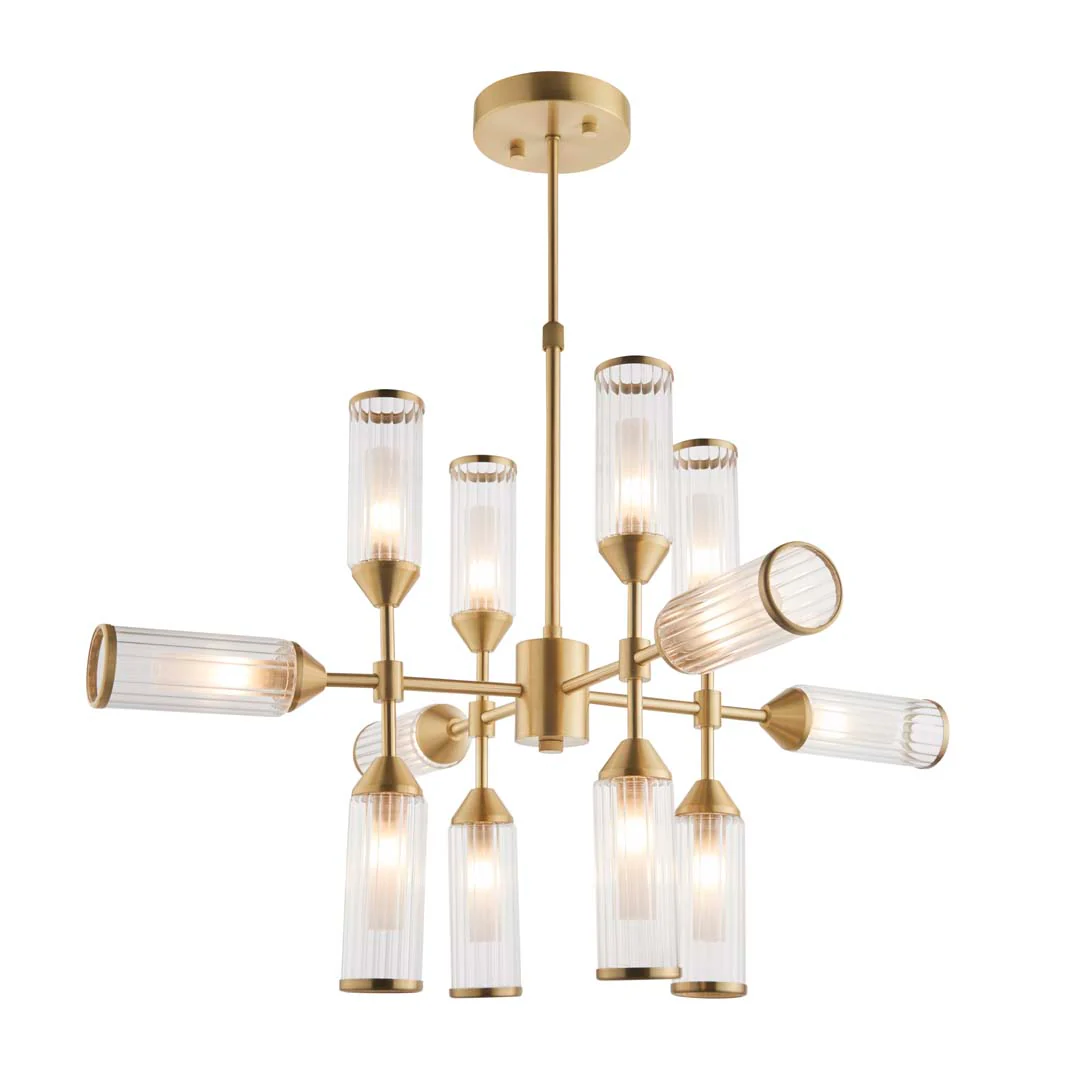 Botero 12 Light Satin Brass Ceiling Light - Image 9