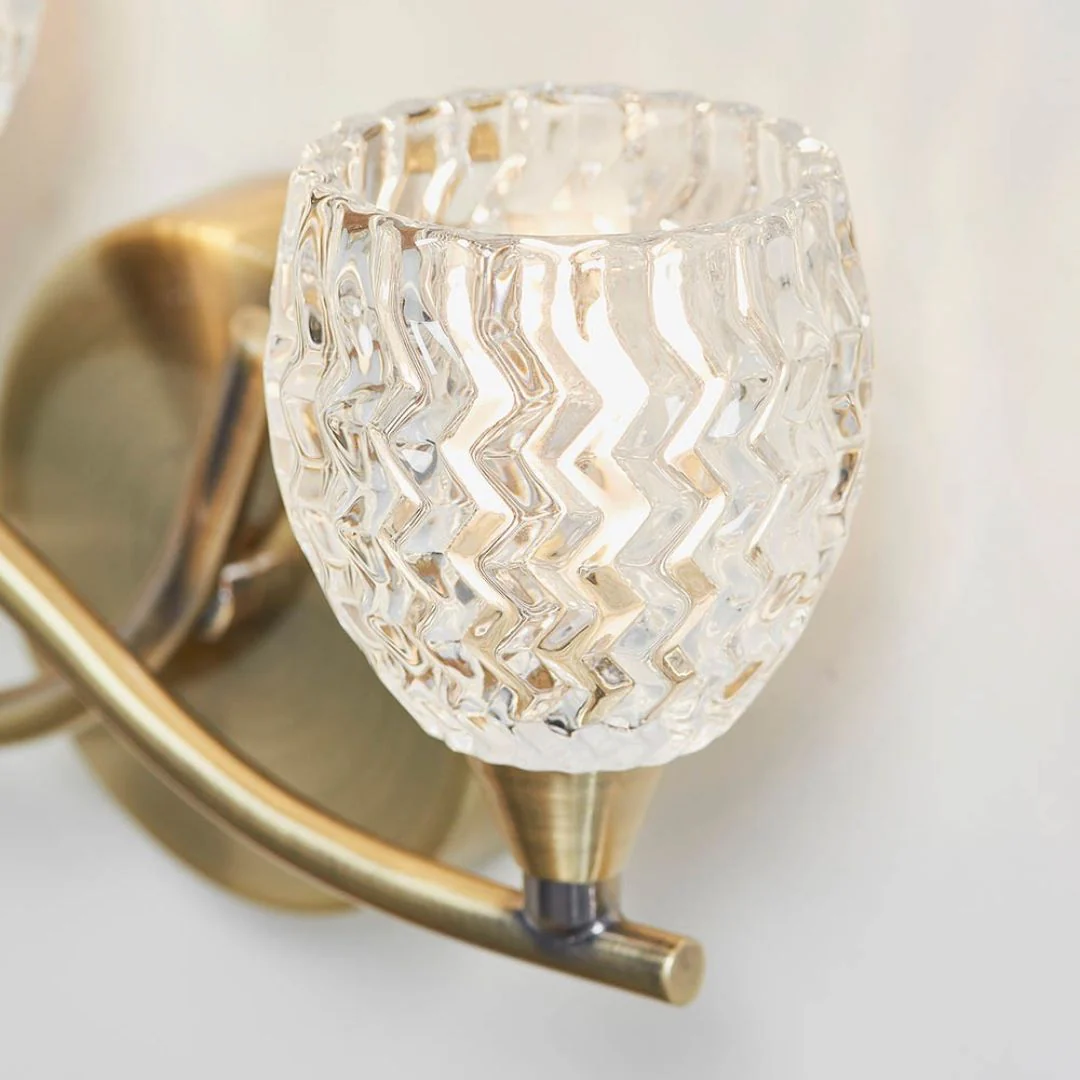 Boyer 2 Light Wall Light Antique Brass - Image 3