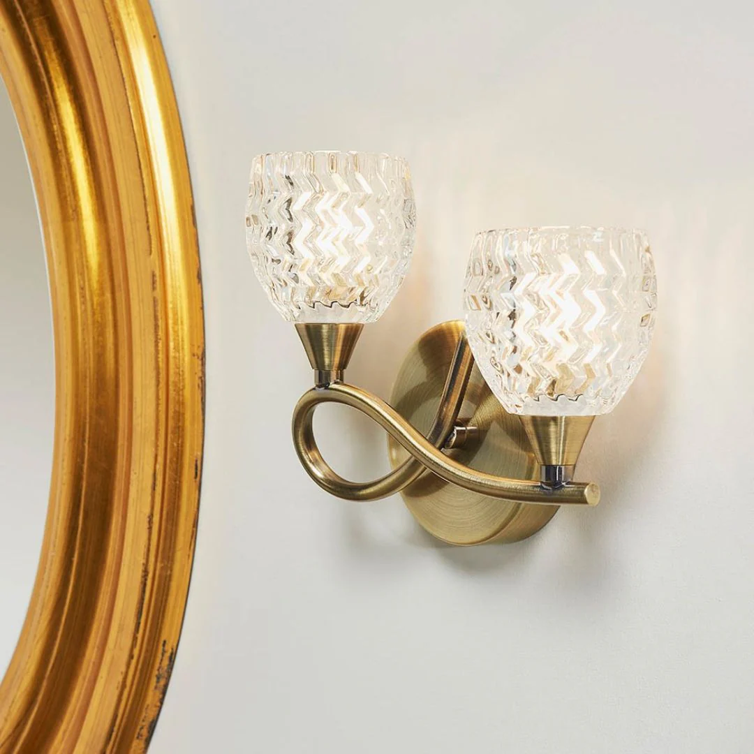 Boyer 2 Light Wall Light Antique Brass - Image 4