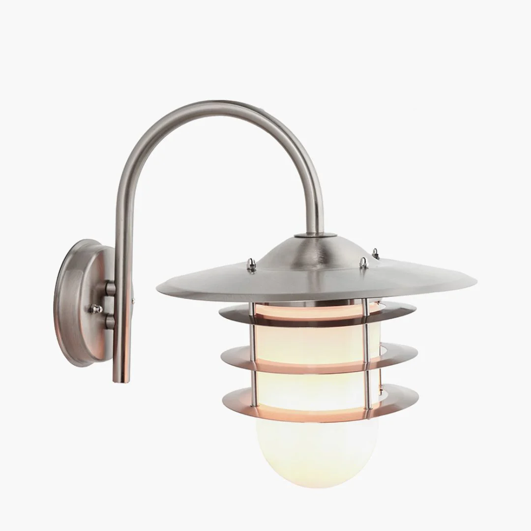 Centauri IP44 Outdoor Wall Light Brushed Steel - Image 7