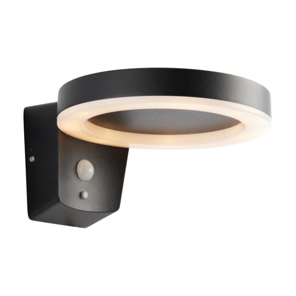 Ebro Outdoor LED IP44 PIR Black Solar Wall Light - Image 7