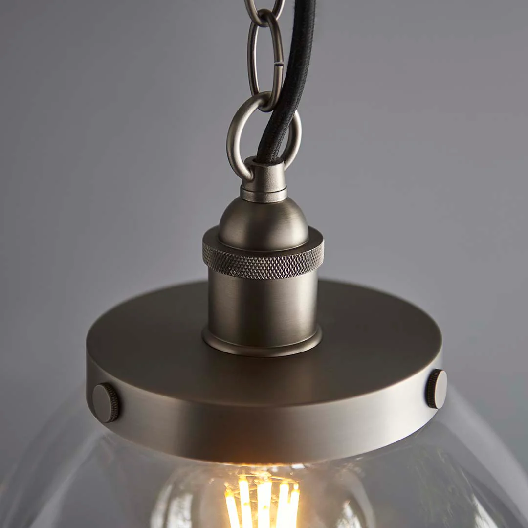Hansen Brushed Silver Grand Pendant Ceiling Light - Image 6
