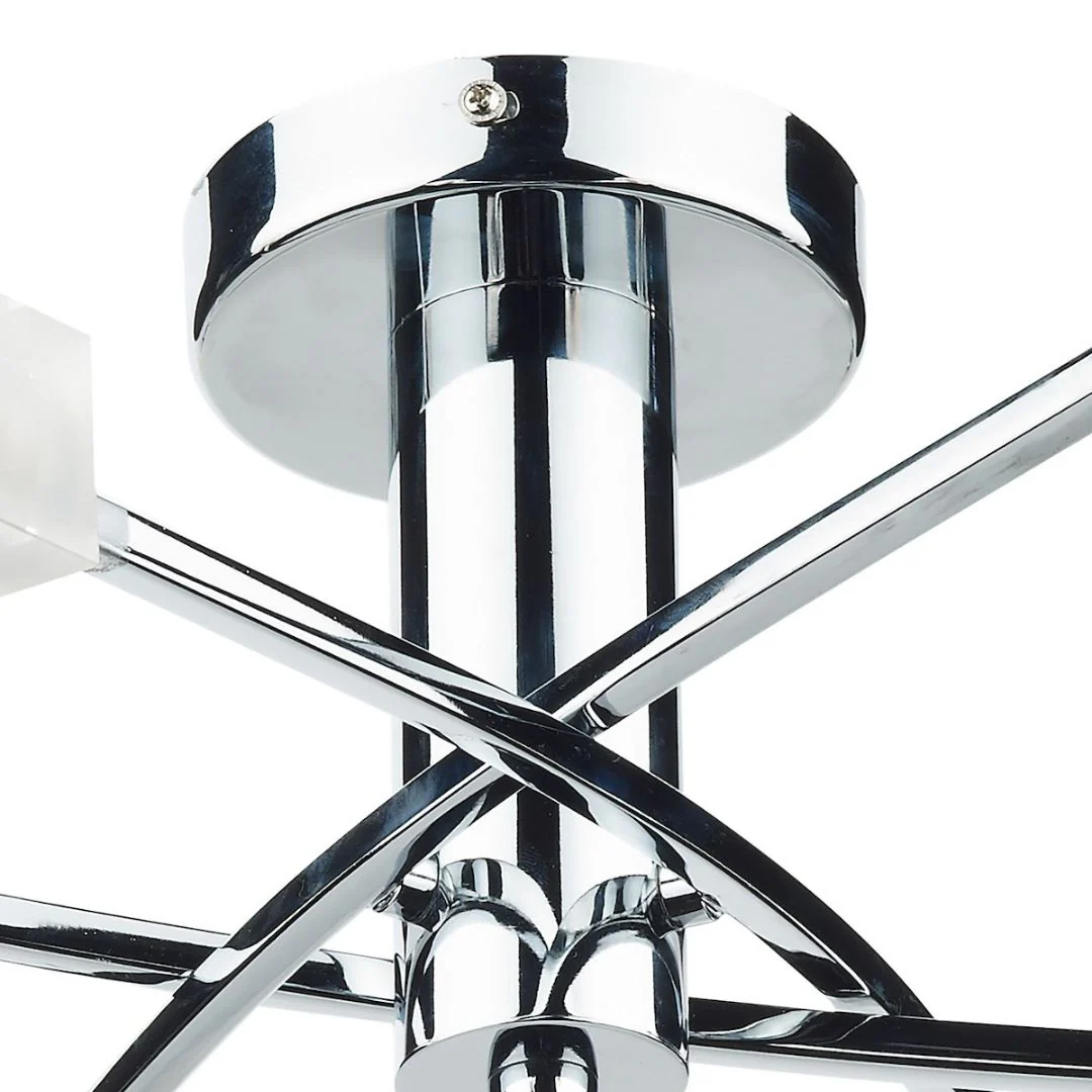 Icarus 6 Light Semi Flush Ceiling Light Polished Chrome - Image 5