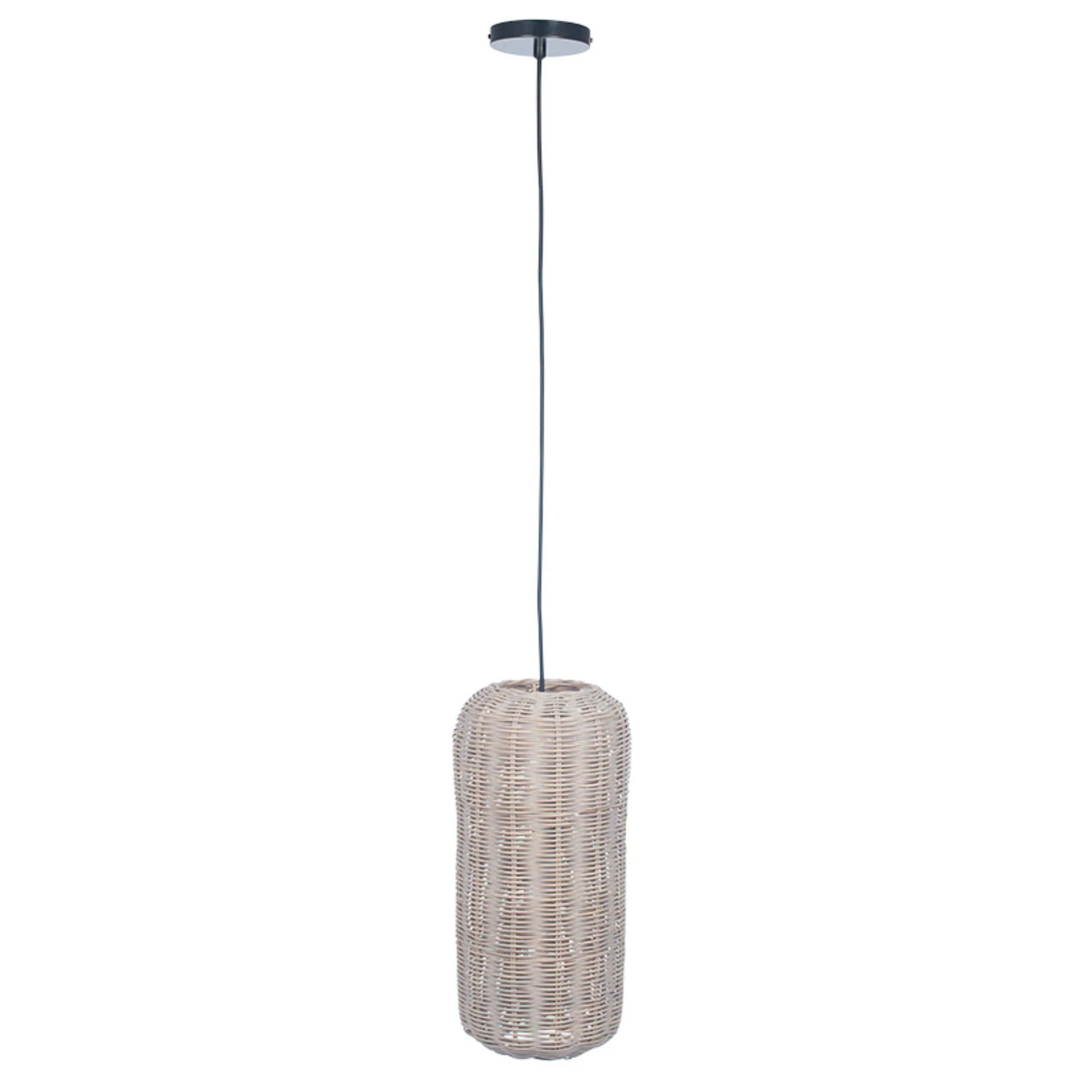 Lanai Grey Wash Woven Capsule Pendant Ceiling Light - Image 3