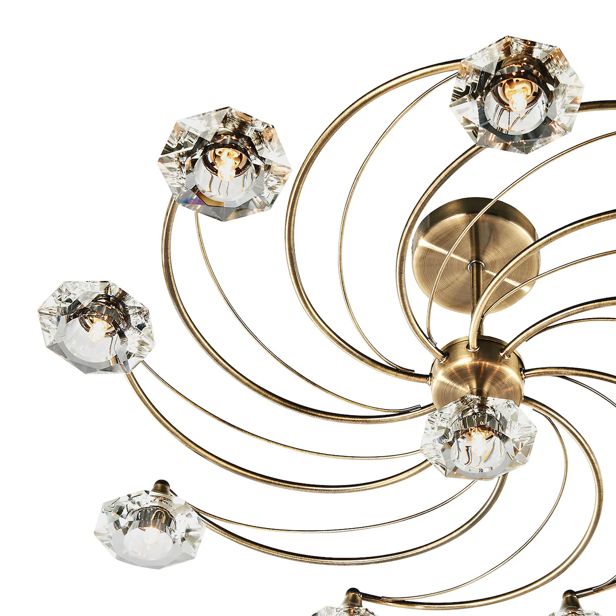 Luther 10 Light Semi-Flush Gold Ceiling Light - Image 3