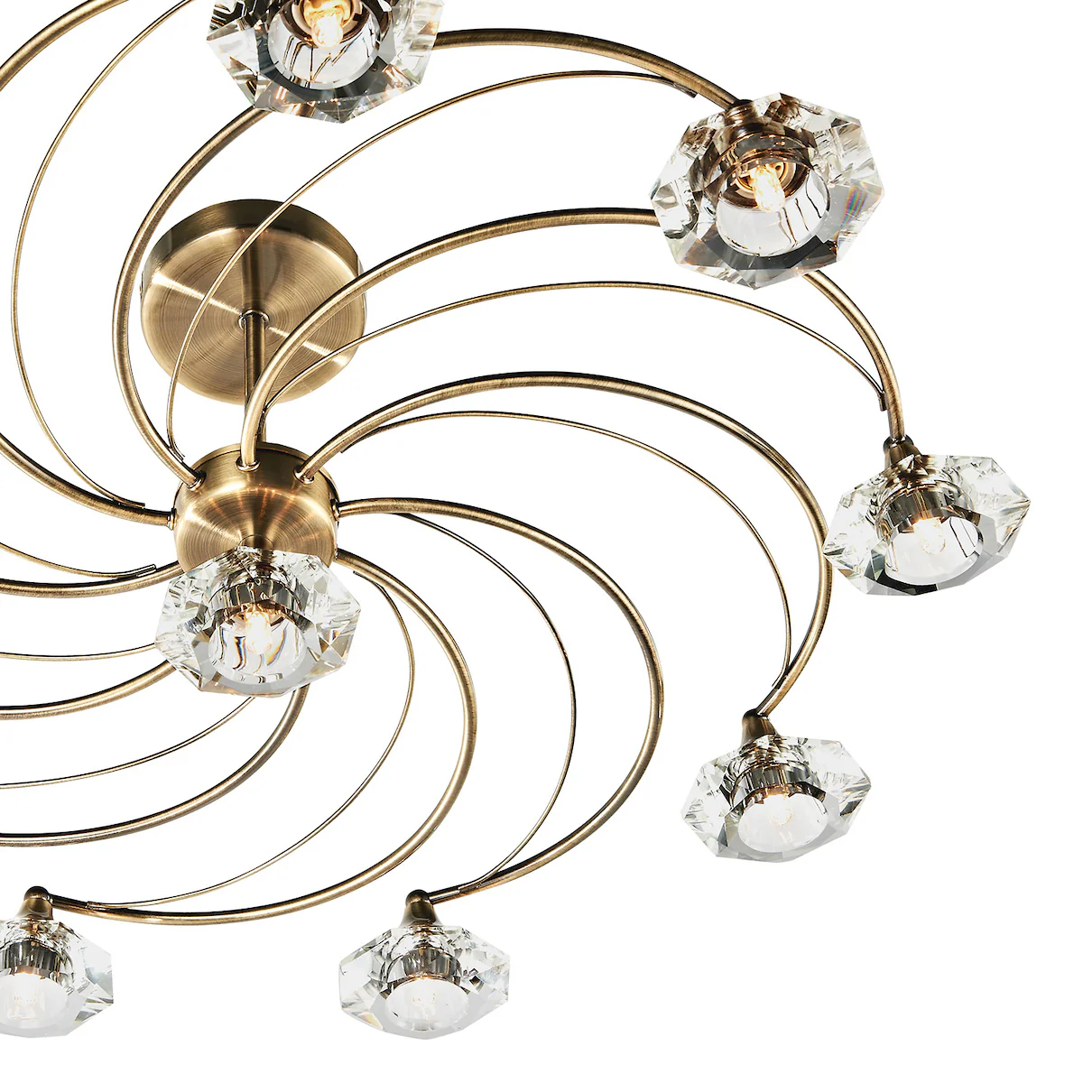 Luther 10 Light Semi-Flush Gold Ceiling Light - Image 4