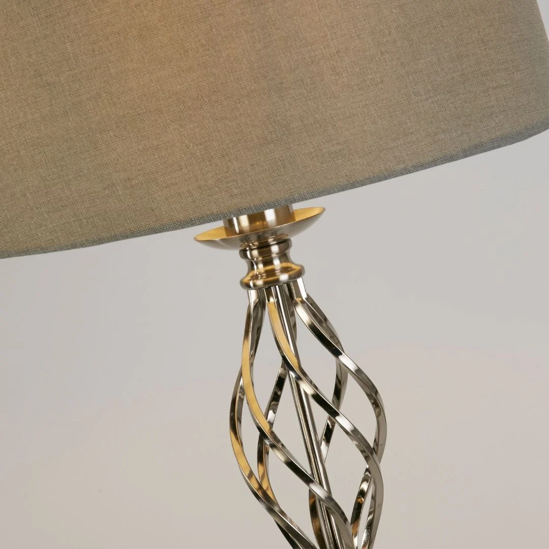 Manor Polished Chrome Floor Lamp with Grey Shade - Image 3