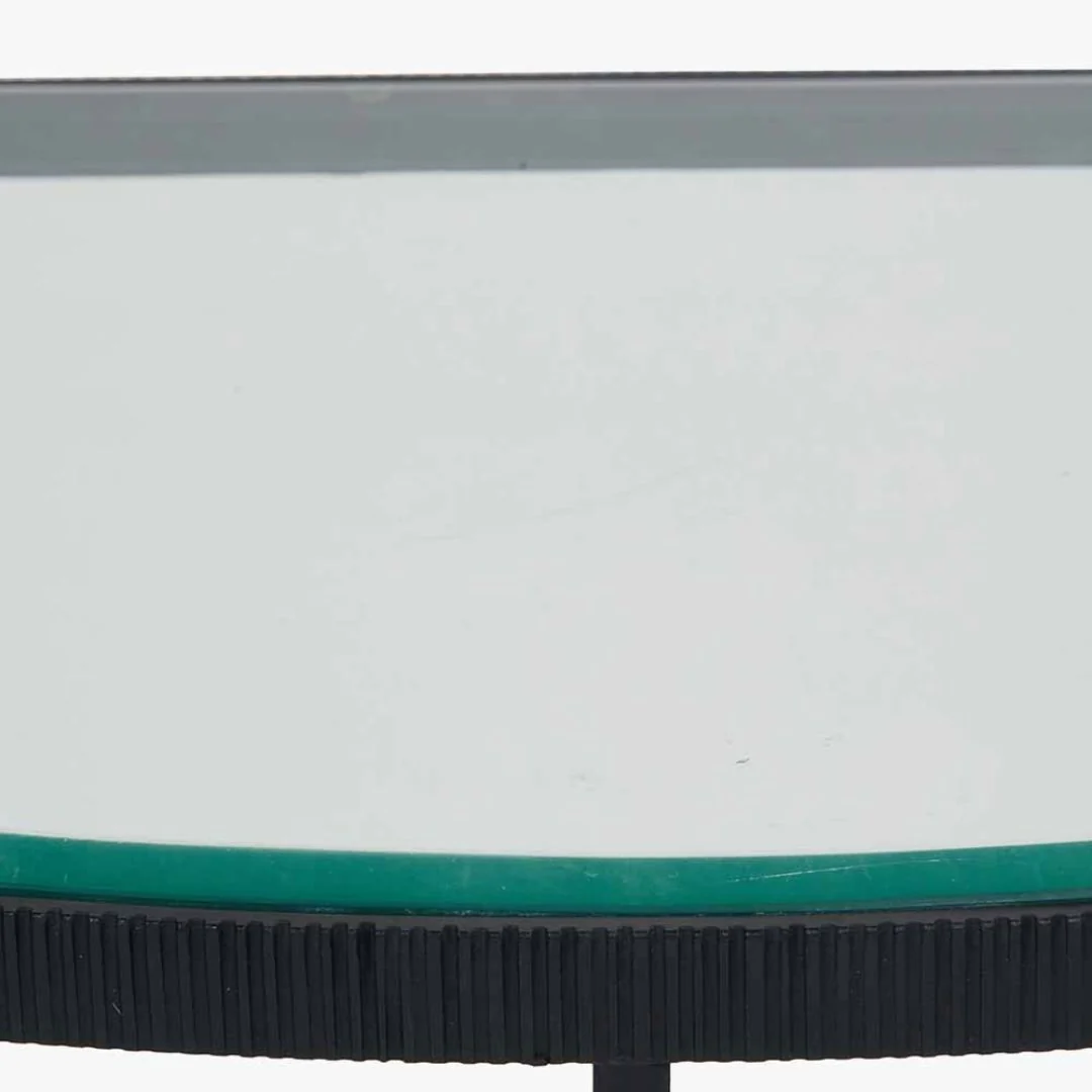 Marazzi Black & Glass Half Moon Console Table - Image 7