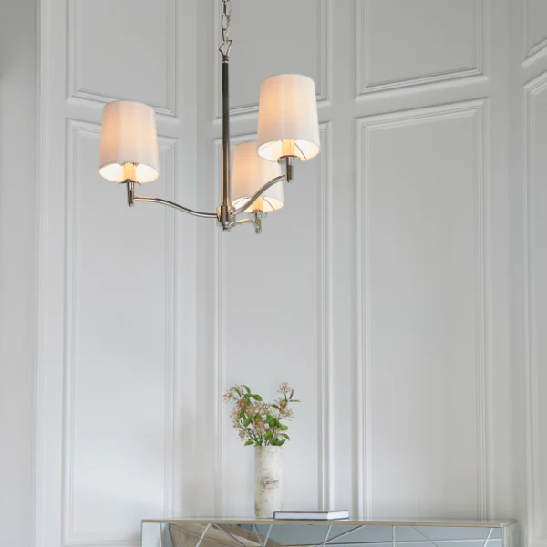 Ortona Nickel 3 Light Chandelier Ceiling Light - Image 3