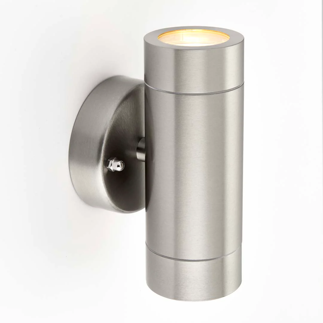 Palin Outdoor 2 Light Wall Light Brushed Steel - Image 9