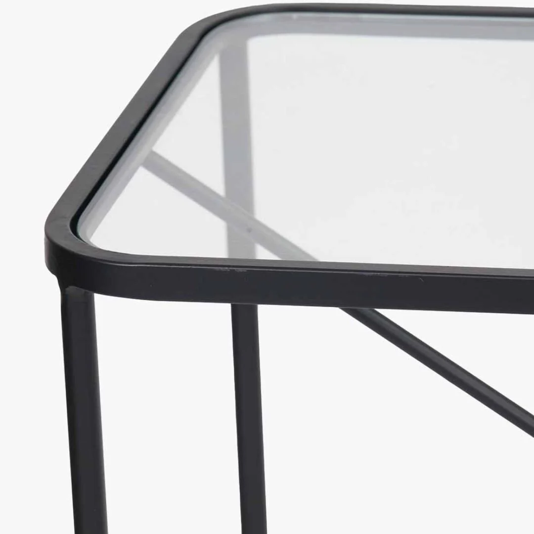 Roxy Glass & Black Metal Console Table - Image 5
