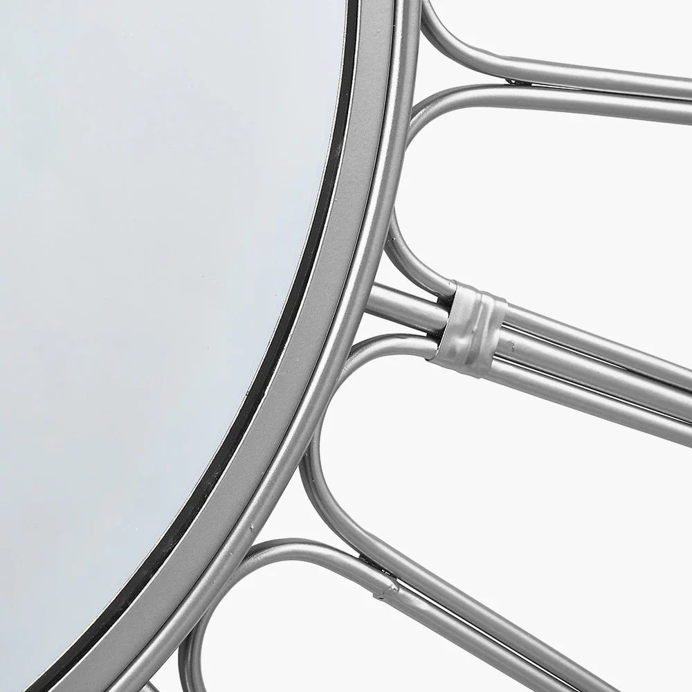 Silver Frame Round Wall Mirror - Image 4