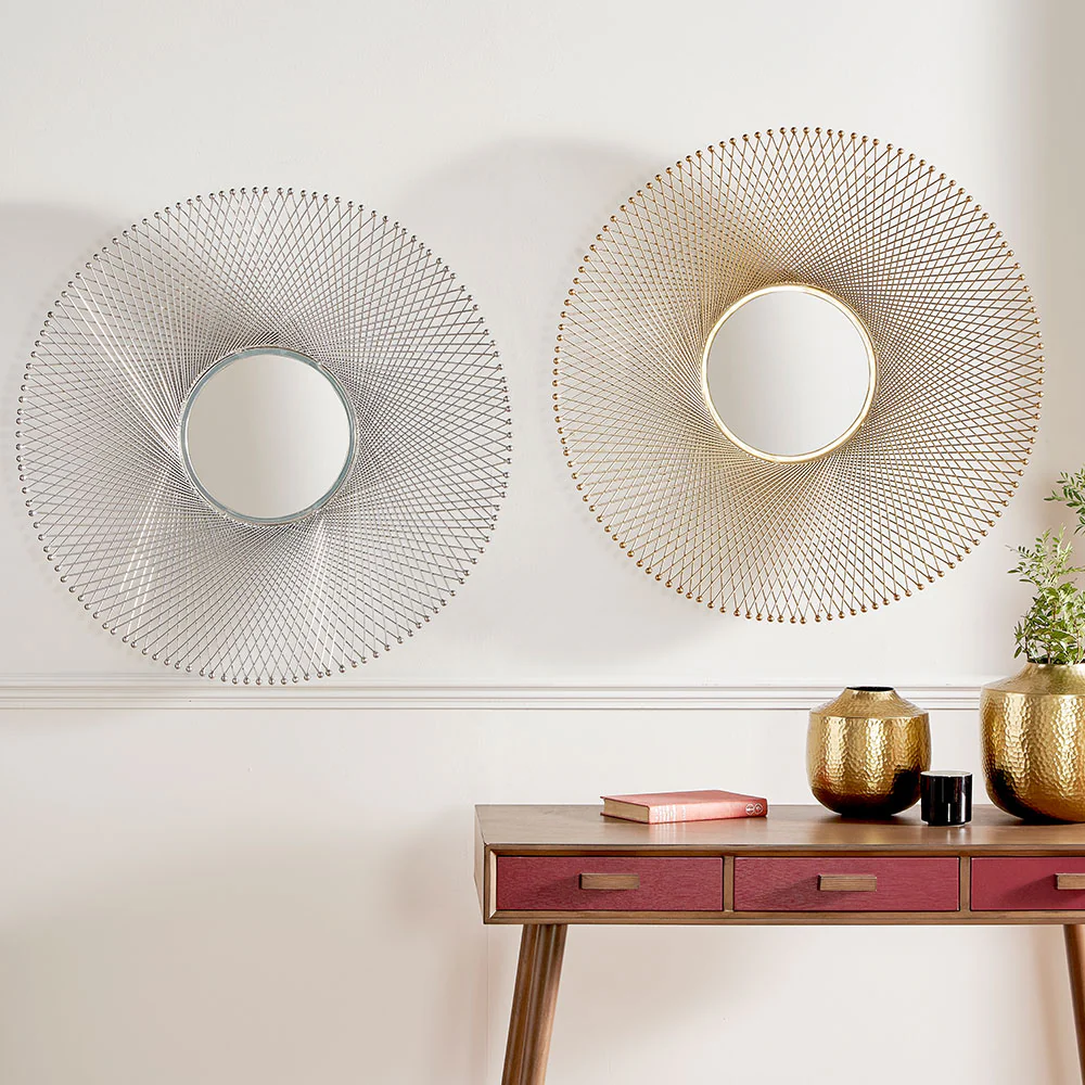 Silver Metal Circular Wall Mirror - Image 8