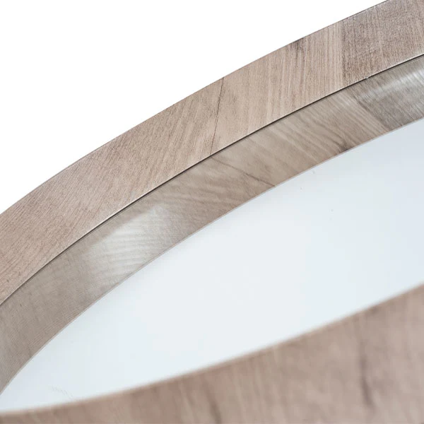 Stockholm Taupe Wood Round Wall Mirror - Image 5