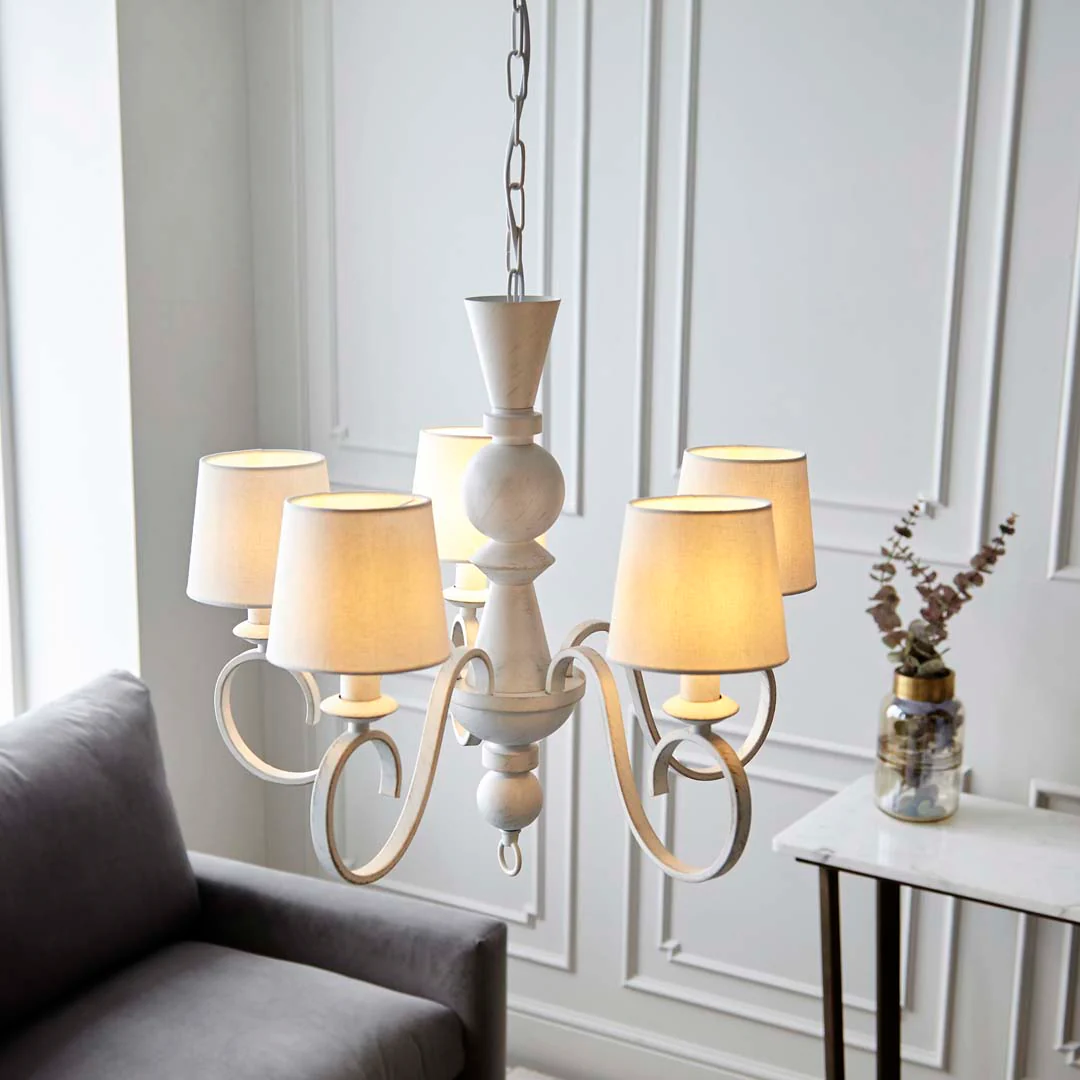 Suzette 5 Light Shaded Chandelier Ceiling Light - Image 4