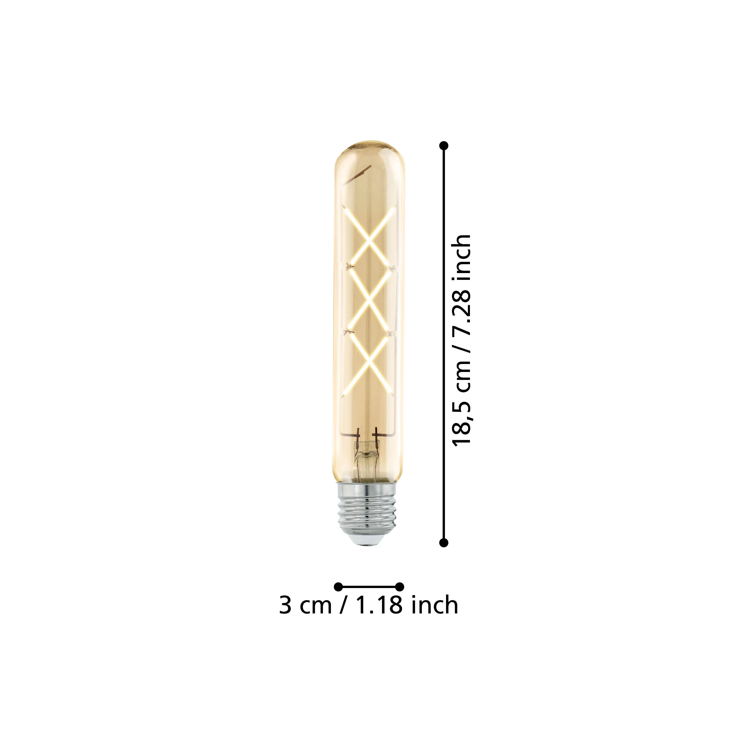 Vintage Tube 4W E27 LED 2200K Amber Bulb - Image 3