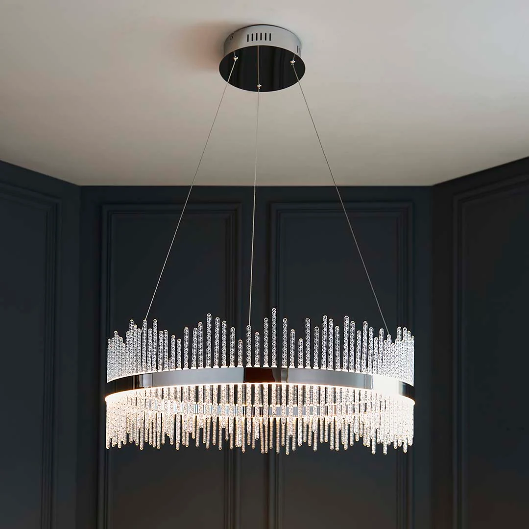 Virbrook Chrome Large LED Pendant Ceiling Light - Image 4