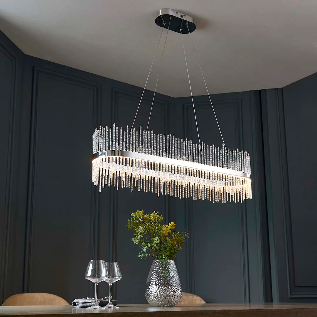 Virbrook Chrome Linear LED Pendant Ceiling Light - Image 3