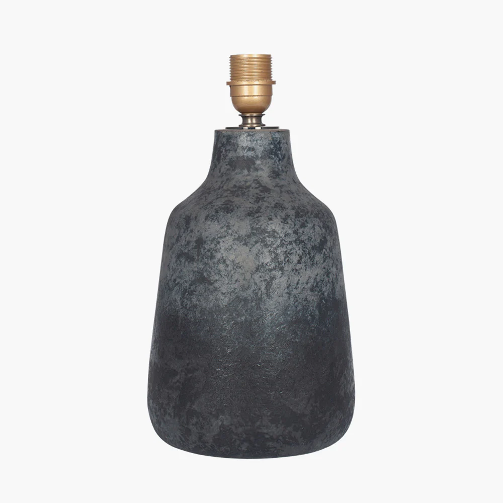 Vulcan Dark Grey Ceramic Table Lamp with White Shade - Image 3