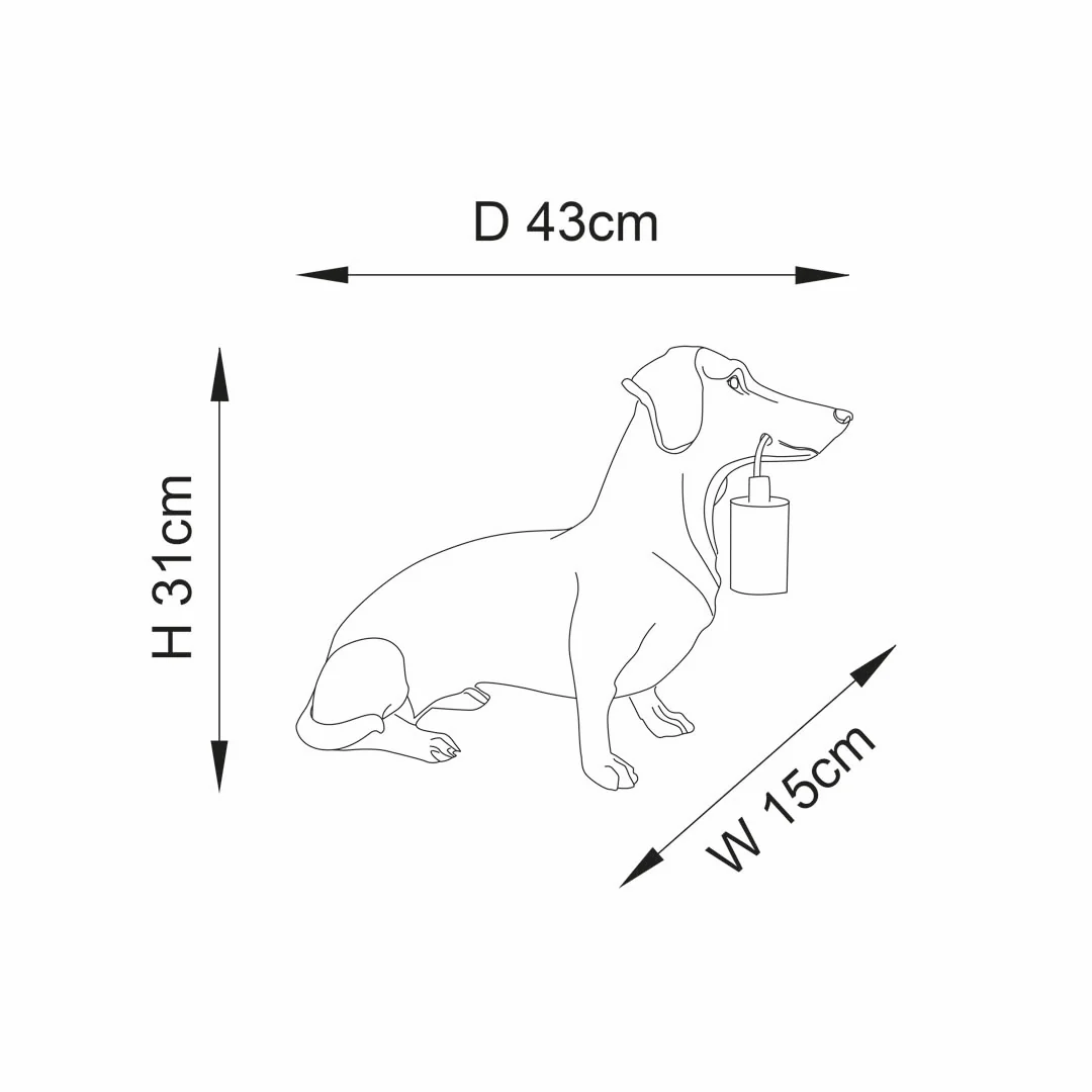 Wally Dog Gold Table Lamp - Image 9